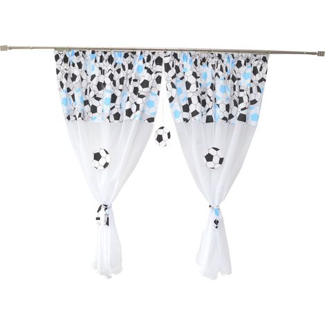 Tenda per bambini in cotone con motivo a pallone da calcio, 400 x 160 cm