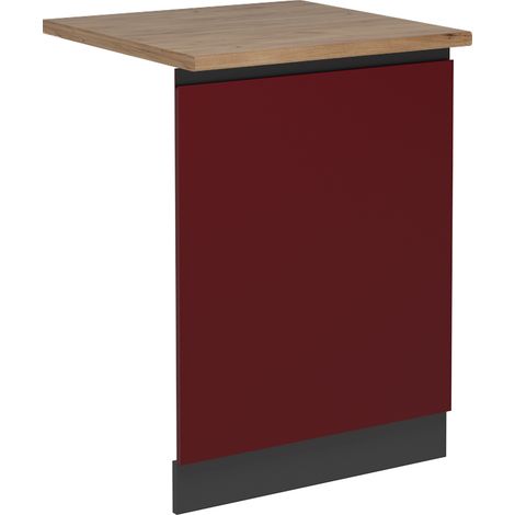 Façade de lave-vaisselle R-Line, Rouge, 60cm , PT Chêne, Vicco