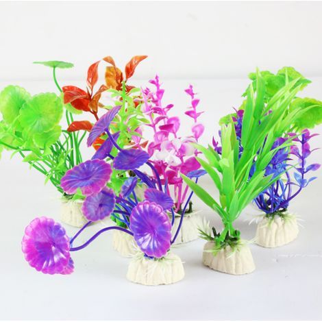 Aquarienpflanzen aus Kunststoff, 8 Aquariendekorationen, künstliche Aquariendekorationen (zufällige Ausführung) (1/5)