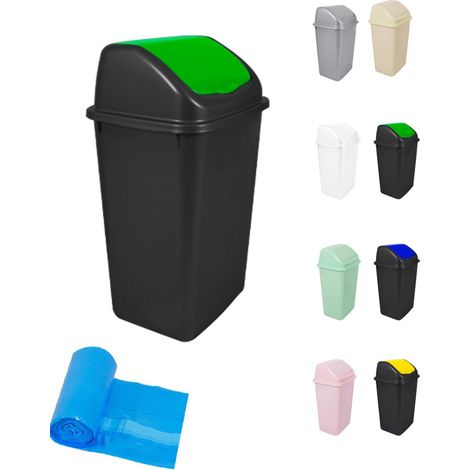 Cubo de Basura con Tapadera Basculante - 15L / 25L / 30L / 50L - Papelera Ideal para Cocina, Baño y Oficina
