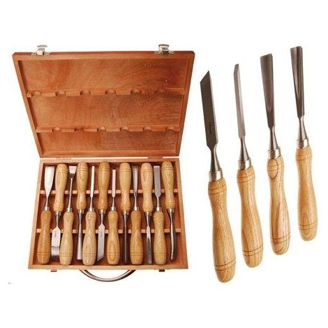 Bgs Conjunto de 12 formones para talla en madera