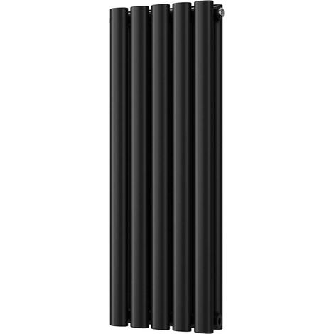 Omeara - Black Designer Radiator H800mm x W290mm Double Panel