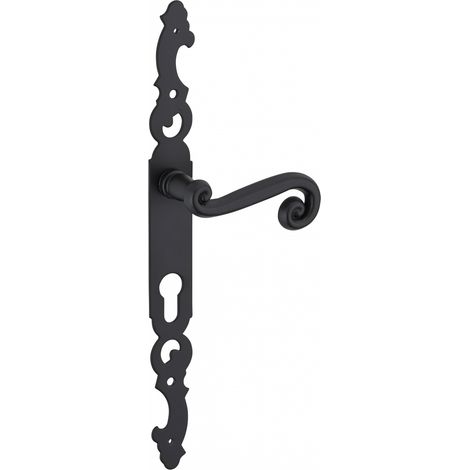 Thirard – Poignée de porte d'entrée Coq laqué noir – Acier – Carré 7mm – Entr'axes 195mm – Pour portes standards