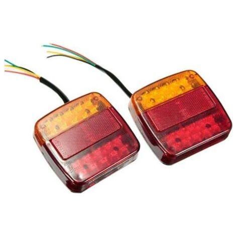 2 pièces feux arrière de remorque 26 LED 12 V feux arrière clignotants feux stop réflecteurs feux de plaque d'immatriculation IP67 étanche multifonction remorque camion caravane van bateau