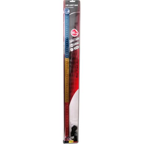 Barre LED lumineuse 90 cm, 69 LED, 12V - 24V, bleu-jaune-rouge, drapeau Roumanie (RO)