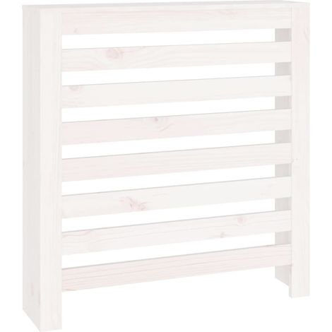 Cache-radiateur Blanc 79,5x19x84 cm Bois massif de pin