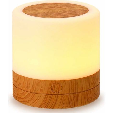 Mini lámpara de noche LED, lámpara de mesita de noche colorida, luz nocturna táctil, lámpara de mesa recargable con luz para dormitorio, habitación infantil y sala de estar (blanco cálido) [Clase ener (1/5)