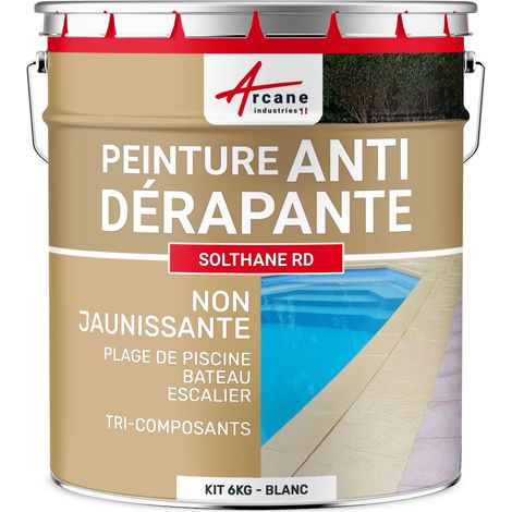 Peinture antidérapante, sol extérieur, escalier, bateau, carrelage, béton, bois, métal : Solthane RD - 6 kg Blanc - ARCANE INDUSTRIES (1/5)
