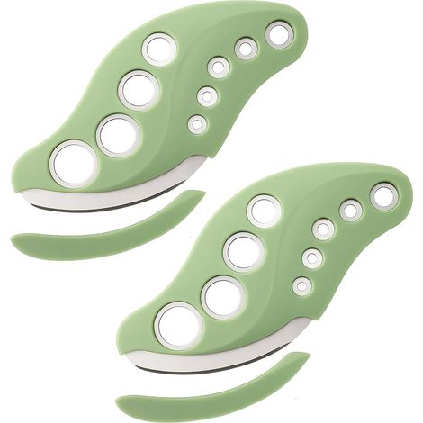 Kit de 2 outils pour cueillir les herbes, coupe-herbes en acier inoxydable à 9 trous pour herbes fraîches, outil de cuisine pour retirer les feuilles de chou frisé, de bette, de chou vert, de thym (1/5)