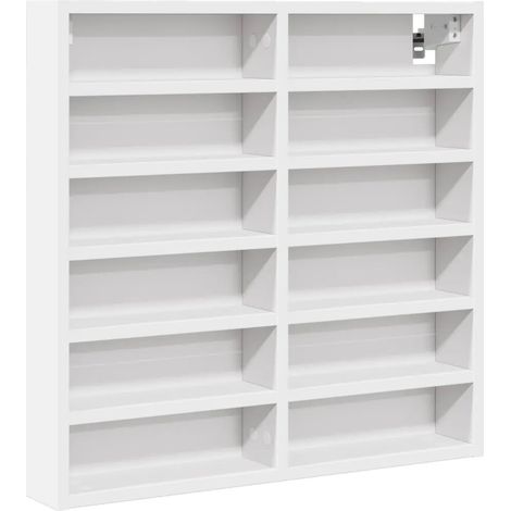 Vetrina moderna con molteplici scomparti 60 x 8 x 58 cm legno composito bianco 020049518