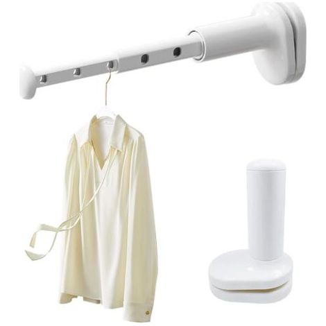 royaluxe-2 Pièces Etendoir a Linge Retractable, Séchoir à Linge Voyage, Portant a Vetement Pliable, Suspend 5 Vêtements, Convient pour les Rebords de Fenêtres, les Penderies et les Armoires (1/5)
