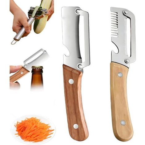 Éplucheurs pour la cuisine,Râpe multifonction 2Pcs Éplucheur Légumes avec Ouvre-Bouteille repas quotidiens, pique-niques, ECONOME