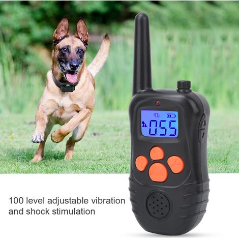Collier anti-aboiement pour chien étanche, rechargeable en extérieur, avec vibration et fonction bourdonnante (prise 110-240 V). (1/5)