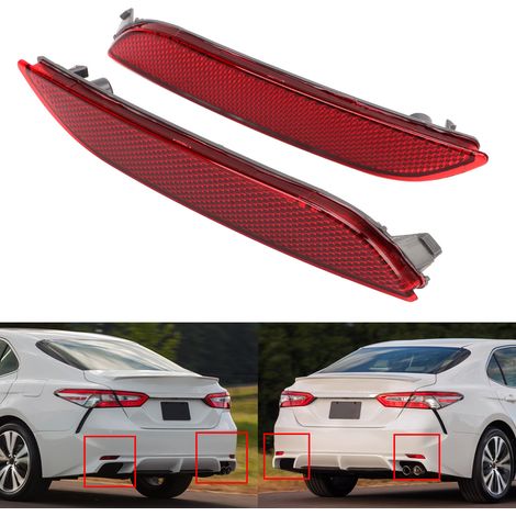 Rote Außenspiegelkappen für die hintere Stoßstange für Toyota Camry ab 2018 (81910-06070, 81920-06060) (1/5)