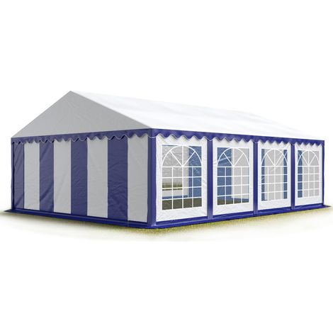 Tendone per feste 5x8 m PVC blu-bianco 100% impermeabile Gazebo da giardino Tendone da esterno Tenda party (1/5)