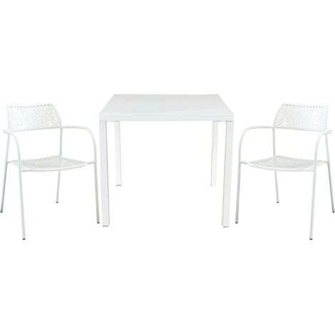 INDEX - set tavolo in metallo cm 80 x 80 x 73h con 2 poltrone Aviim (1/5)