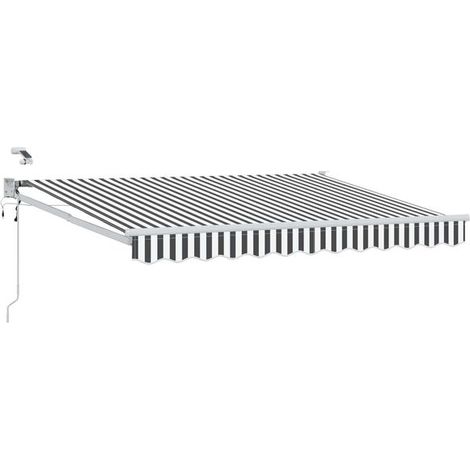 Store banne motorisé rétractable, gris anthracite et blanc, 2,5 x 2 mètres (1/5)