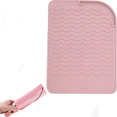 Tapis de Protection en Silicone pour Appareils Coiffants - Résiste - Surface Anti-Dérapante Protège les Plans de Travail - Format Universel Adapté à la Majorité des Fers (1/5)