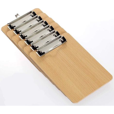 Set of 6 A4 Wooden Clipboards with Hanging Hole. Sturdy and Waterproof (1/5)