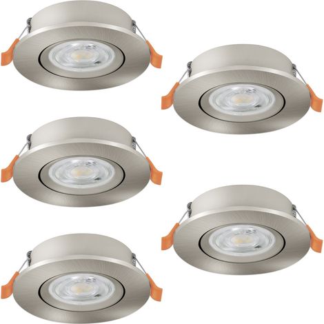 Faretto Incasso Moderno Barranco Plastiche Grige 5 Luci Led 4,5W 5X450Lm Ip20