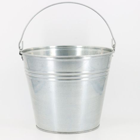 Seau en acier galvanisé 15L – Résistant aux intempéries – Poignée ergonomique pour transport facile – Pour terre, eau, mortier - SEAU 15 L (1/5)