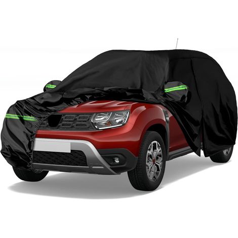 Housse de Voiture Adaptée pour Dacia Duster 2010-2024, Housse de Garage Complète Noire étanche avec Porte Zippée pour Neige, Pluie, Protection Tous Temps,Personnalisé pour Dacia Duster 2010-2024 (1/5)