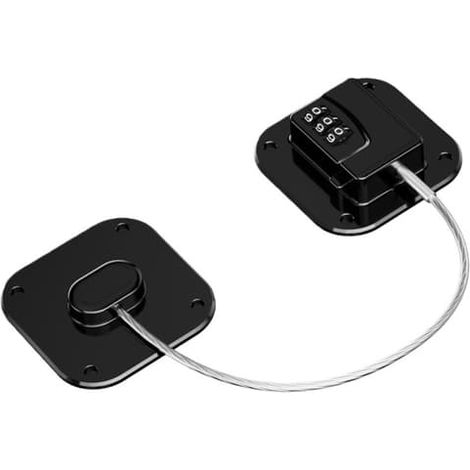 Cadenas à combinaison pour réfrigérateur et placard – Cadenas de sécurité auto-adhésifs sans perçage, lot de 2, noir - couleur (1/5)