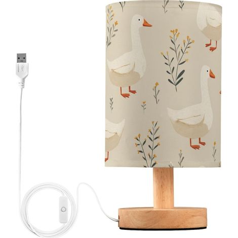 Jolie petite lampe de bureau beige en forme d'oie dessin animé (1/5)