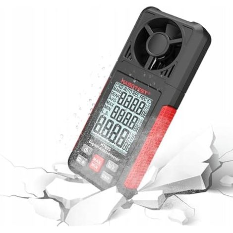 Digitales Anemometer, HT605 Windgeschwindigkeitsmesser, 3-in-1 Temperatur- und Feuchtigkeitsmesser, tragbares Windmessgerät