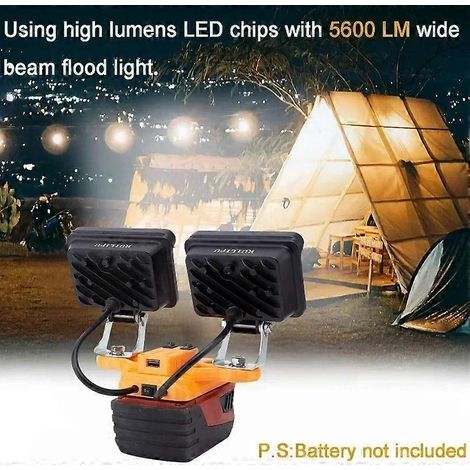 Lampe de travail LED extérieure 56 W pour batterie lithium HILTI Volt 22 V B22 CPC avec charge rapide USB (batterie non incluse) (1/5)
