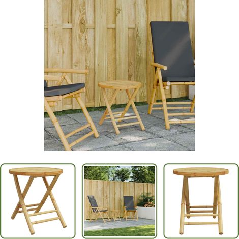 Bambus -  Gartentisch Klappbar Ø45x45 cm Bambus (1/5)