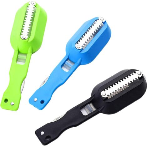 Lot de 3 couteaux écailleur à poisson en acier inoxydable, outil multifonction pour nettoyage en cuisine et restaurant (1/5)