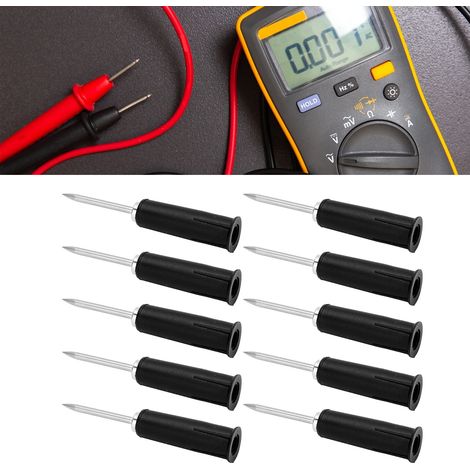J.20014 DIY Bananenstecker 2mm auf 4mm Stiftadapter, Multimeter-Prüfspitzenstiftadapter, verkauft in 10er-Packs, schwarz. (1/5)