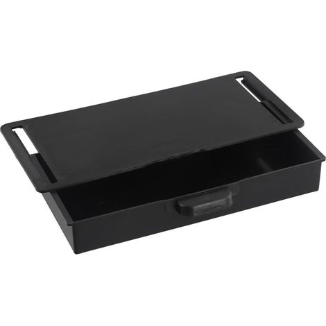 Boîte de rangement noire à glisser sous un bureau - Plateau de rangement autocollant pour bureau à domicile - Boîte de rangement avec mots-clés : organisation et rangement (1/5)