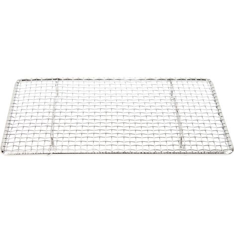 Grille de barbecue rectangulaire en acier inoxydable, compatible lave-vaisselle, pour griller et cuire au four (1/5)