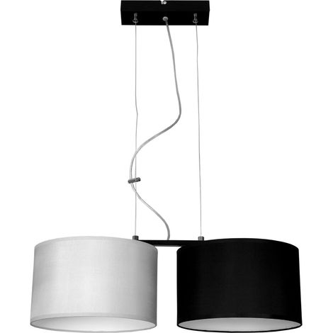 Moderne Hängeleuchte, Stoffschirm, 2x60W LED