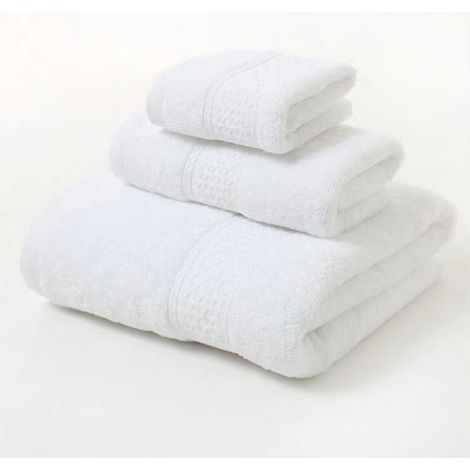 Ultraweiches und hochsaugfähiges Handtuchset aus reiner Baumwolle, 3-teilig, bestehend aus 1 Badetuch, 1 Handtuch und 1 Waschlappen für das Badezimmer zu Hause. (1/5)