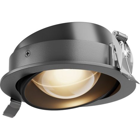 Maytoni Lens Applique murale encastrée LED à lentille noire 3000K IP44