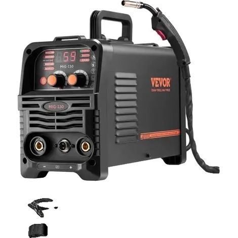 Poste à souder MIG, sortie 130A, prend en charge les fils de 0,8 mm et 1,0 mm, fonctionnalité 3-en-1, certifié CE, design portable (1/5)
