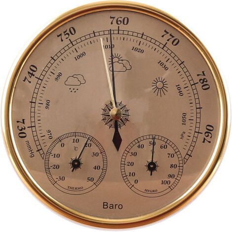 Baromètre, Station Météo avec Baromètre Et Thermomètre Hygromètre, Station Météo Analogique Murale 3 en 1, pour L'intérieur Et L'extérieur (1/4)