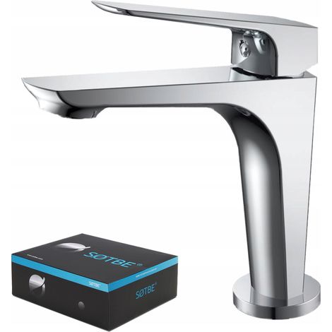 Rubinetto per lavabo da bagno, cromato, bocca fissa (1/5)
