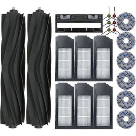 Cubierta de repuesto para el cepillo principal T10 T20 de la aspiradora Ecovacs DEEBOT X1S X1S PRO, con bolsa para el polvo, filtro HEPA y paño de limpieza. (1/5)