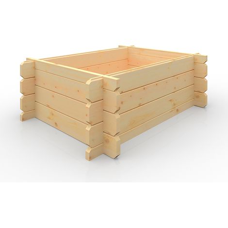 4x3w Raised Bed 19mm Swift - L120 x W90 x H40.4 cm - Solid Wood/Softwood/Pine - Natural