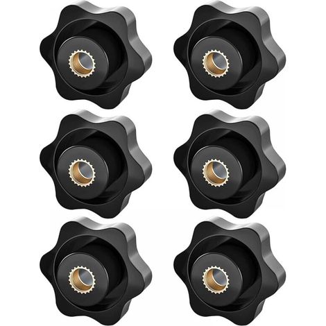 Bouton de serrage M8, écrou étoile, bouton de serrage à filetage moleté, écrou de serrage M8, écrous de bouton de serrage à tête étoilée, pour mécanique et équipements électroniques (1/5)