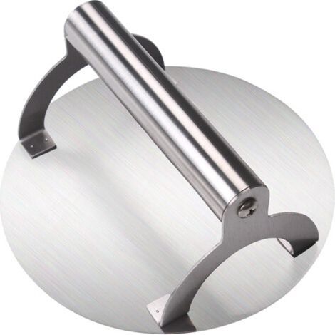 Broyeur à hamburger rond en acier inoxydable argenté (1/5)