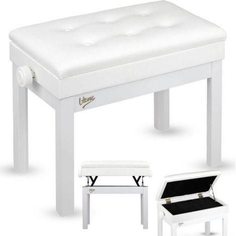 Banco para teclado de piano V-TONE PB4 WH, color blanco