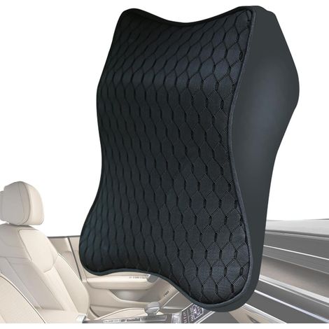 Cuscino per sedile auto, cuscino poggiatesta per supporto collo Cuscino cervicale rimovibile in pelle traspirante, morbido cuscino cervicale da viaggio per auto con design ergonomico per la casa (1/5)