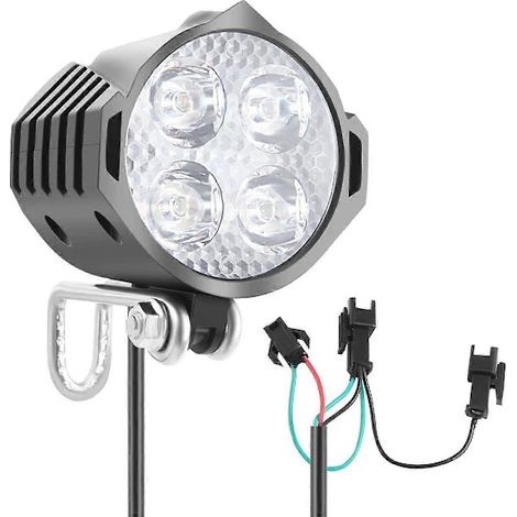 Phare avant LED pour vélo électrique 12V 24V 36V 48V 60V 72V avec klaxon, étanche (1/5)