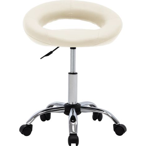 Maison Exclusive - Sedia da Lavoro con Ruote Crema in Similpelle