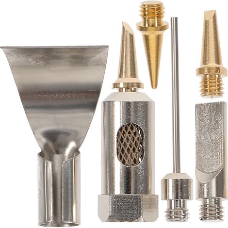 Kit de Pointe de Rechange pour Fer à Souder Gaz Portable en Métal Argenté Léger, Embouts Faciles à Changer pour Soudure Précise et Applications Variées (1/5)